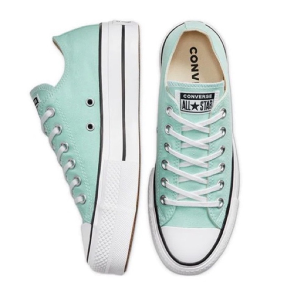 Chuck Taylor, Converse All Star, Platform Lift Mint Low Top Sneakers